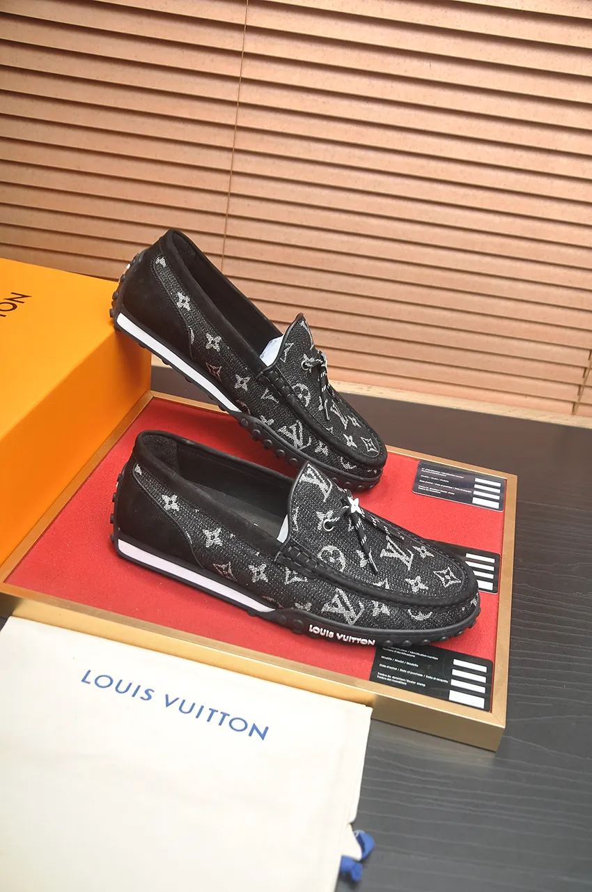 Men's men's shoes💰660💶[LOUIS VUITTON] (original order) new style🍀LV Louis Vuitton* - top version of LV classic beanie shoes! Made of imported original single cowhide, original leather side strips and wear-resistant rubber outsole! High quality products! Code number 39-45 (45 customized)